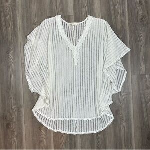 Francesca’s White Crochet Lace Bathing Suit Coverup OS Beach Resort Summer Vacay